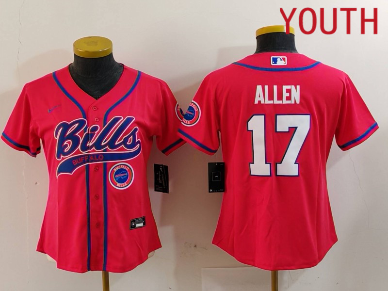 Youth Buffalo Bills #17 Allen Red Joint Name 2024 Nike Limited NFL Jersey style 9122->youth nfl jersey->Youth Jersey